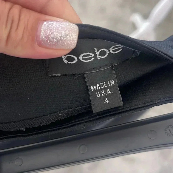 bebe | Pencil Skirt w/ Buttons & Concealed Back Zipper | Sz 4 | Black - Picture 6 of 6